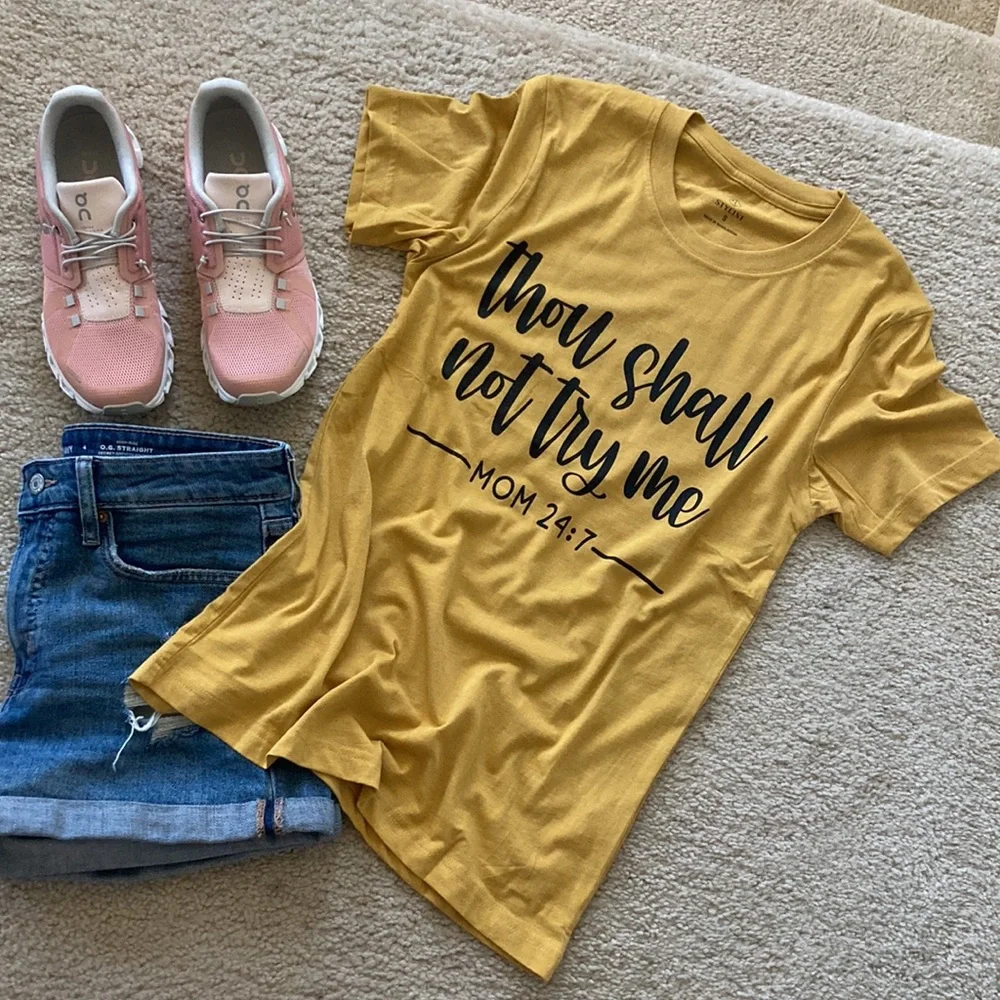 ‘Thou Shall Not Try Me’ Short Sleeve Graphic Tee - Picture 3 of 5